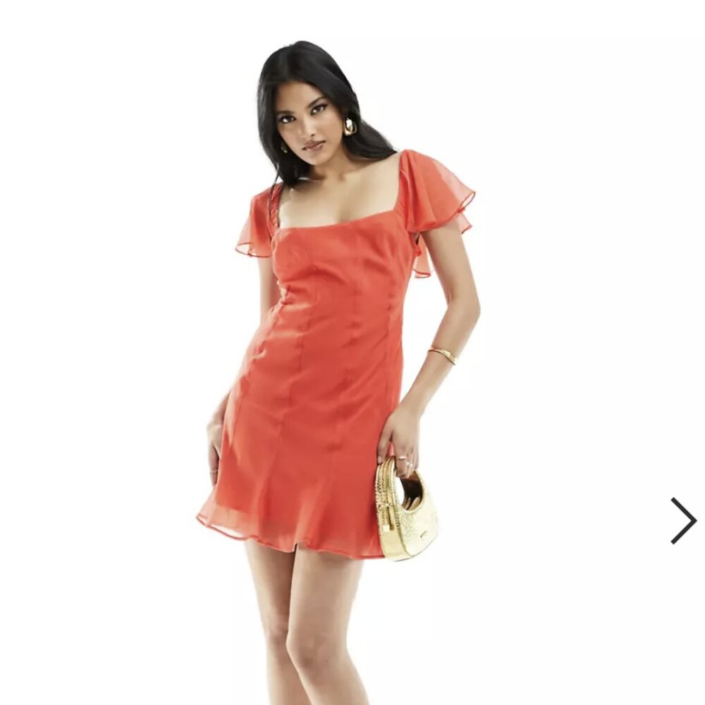 ASOS Flutter sleeve scoop neck dress